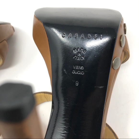 CASADEI, brown heeled sandals, made in Italy, size 9, NWOT - Picture 15 of 16